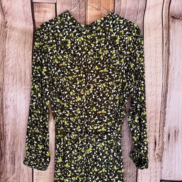 Chico’s Maxi Shirt Dress Pebble Pattern Green Mature Classic Versatile NWT XL/16 - Picture 5 of 9